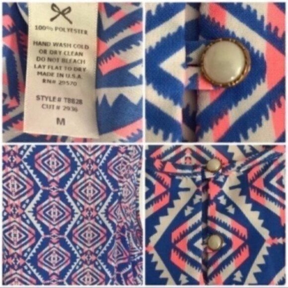 EVERLY Sleeveless Geometric Aztec Blouse Size Medium - Picture 8 of 8